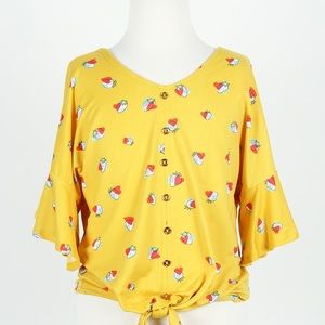 Girls Strawberry 🍓 and Hearts 💕 Flared S/L Top